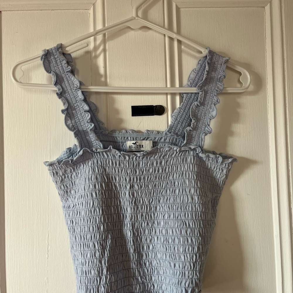 Hollister Sky Blue Smocked Tank Top
